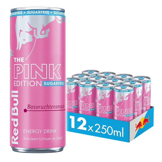 Red Bull Pink Edition Forest Fruits Sugerfree tray (12 stuks)